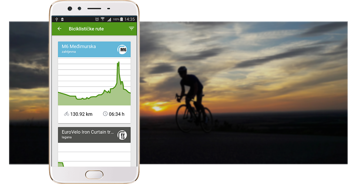 Mobilna aplikacija - popis biciklističkih ruta